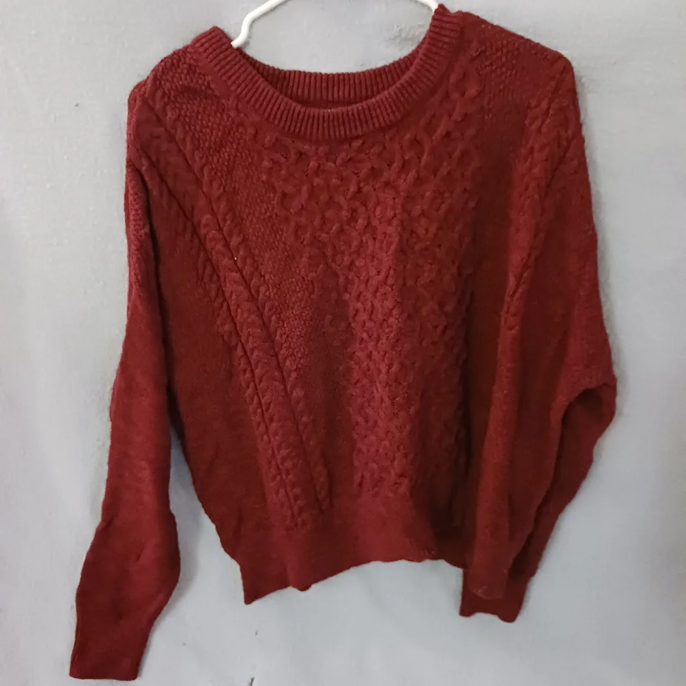 Cranberry cropped sweater - Picture 1 of 4